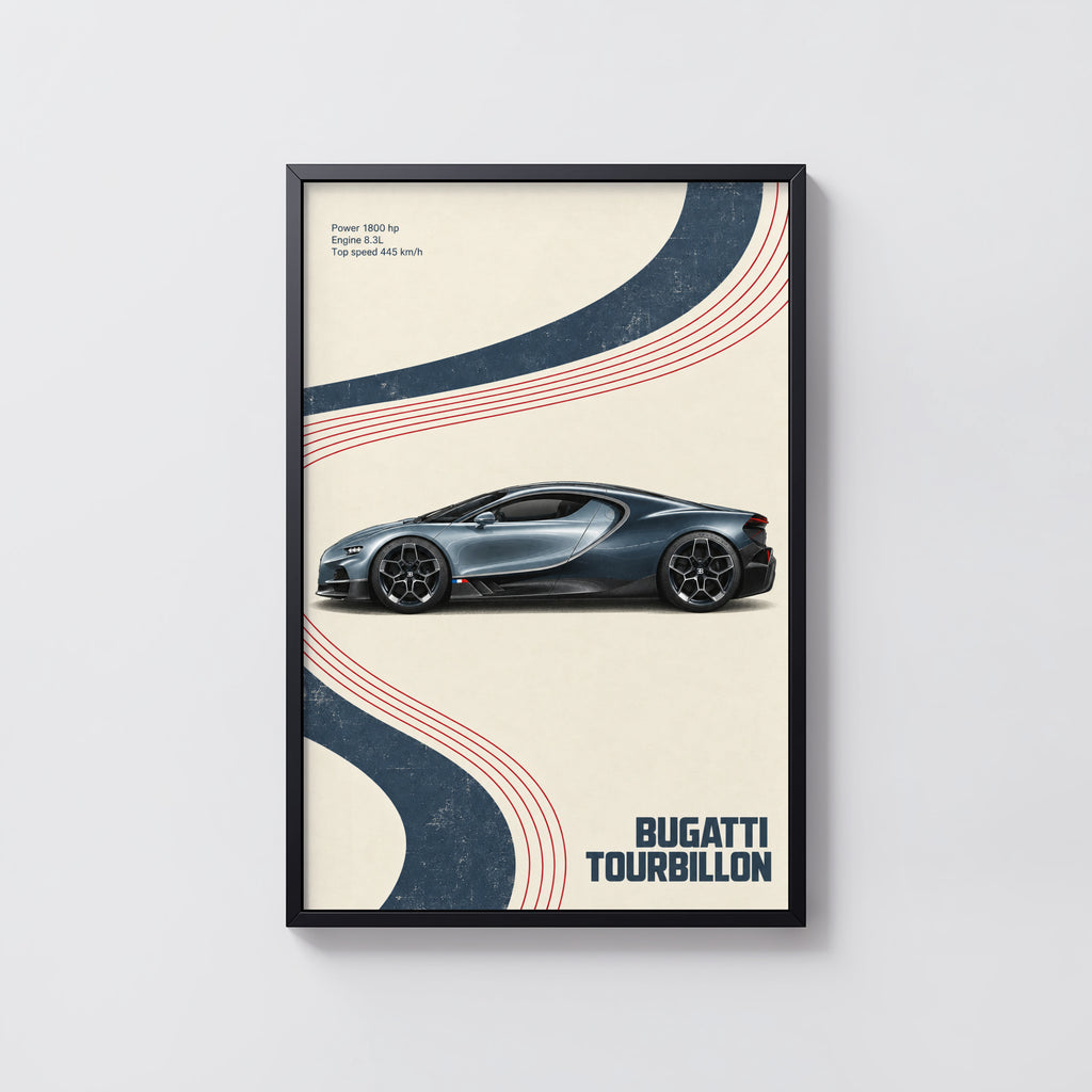 Vintage Bugatti Tourbillon Print, Car Wall Art