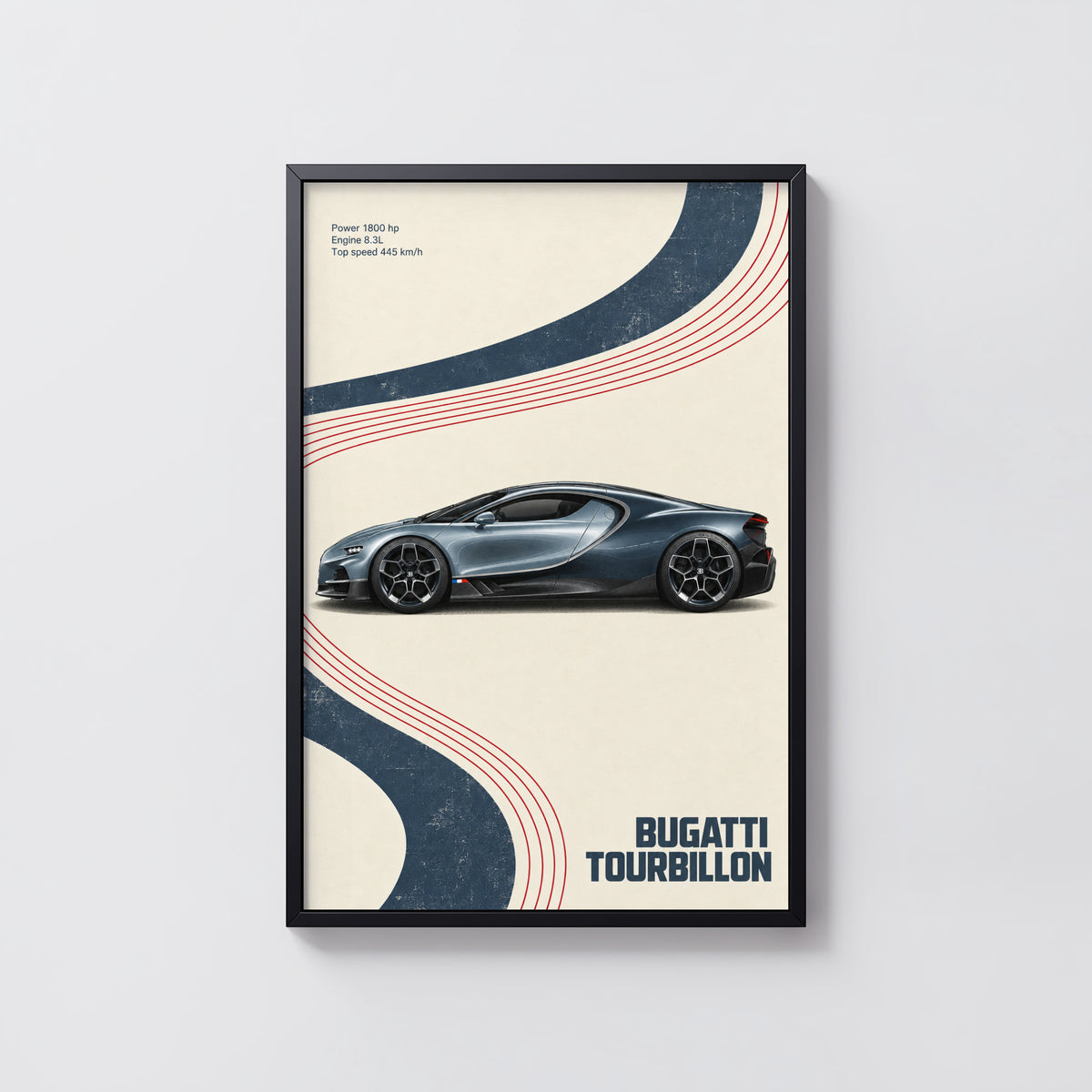 Vintage Bugatti Tourbillon Print, Car Wall Art