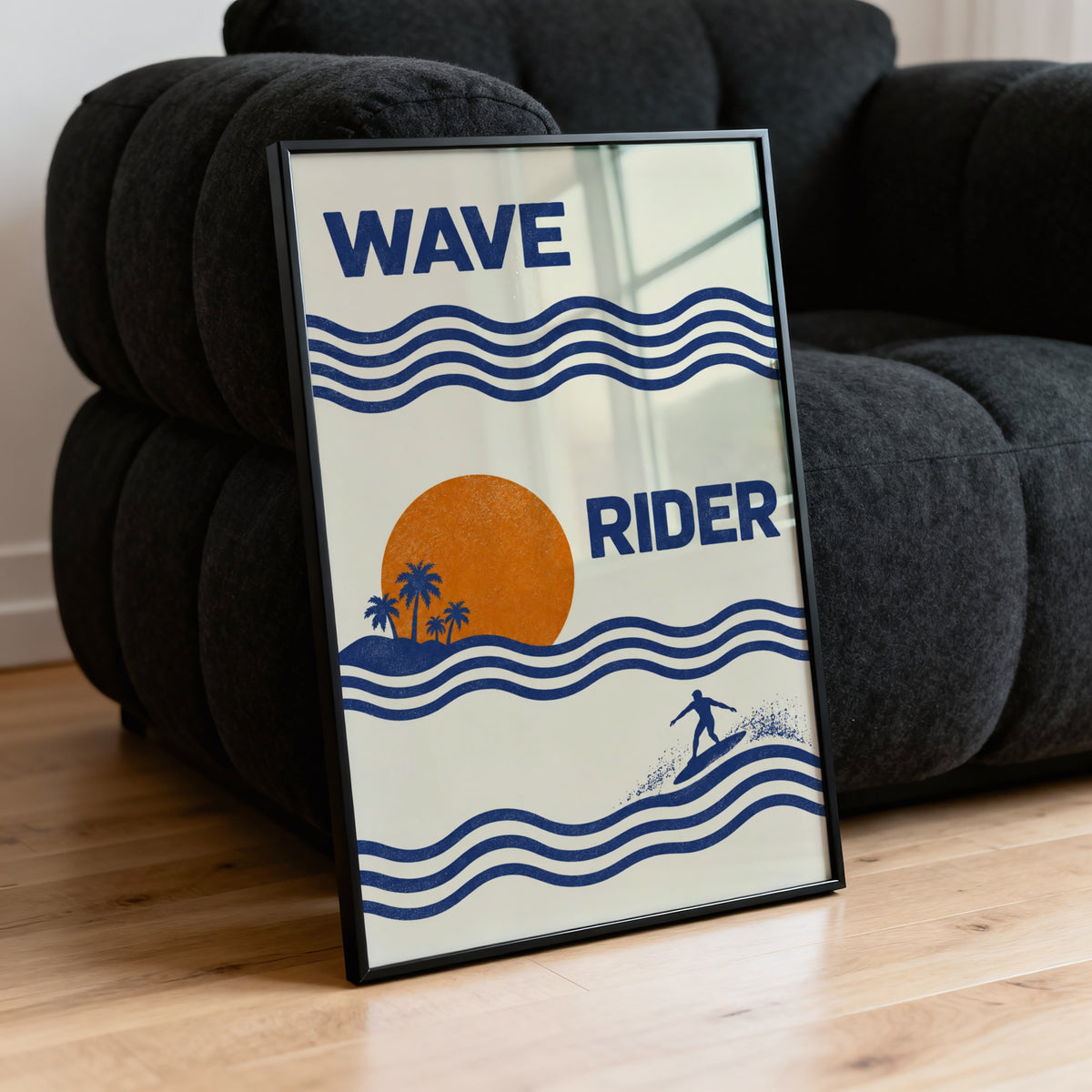 Vintage Wave Rider Surf Print and Poster, Retro Beach