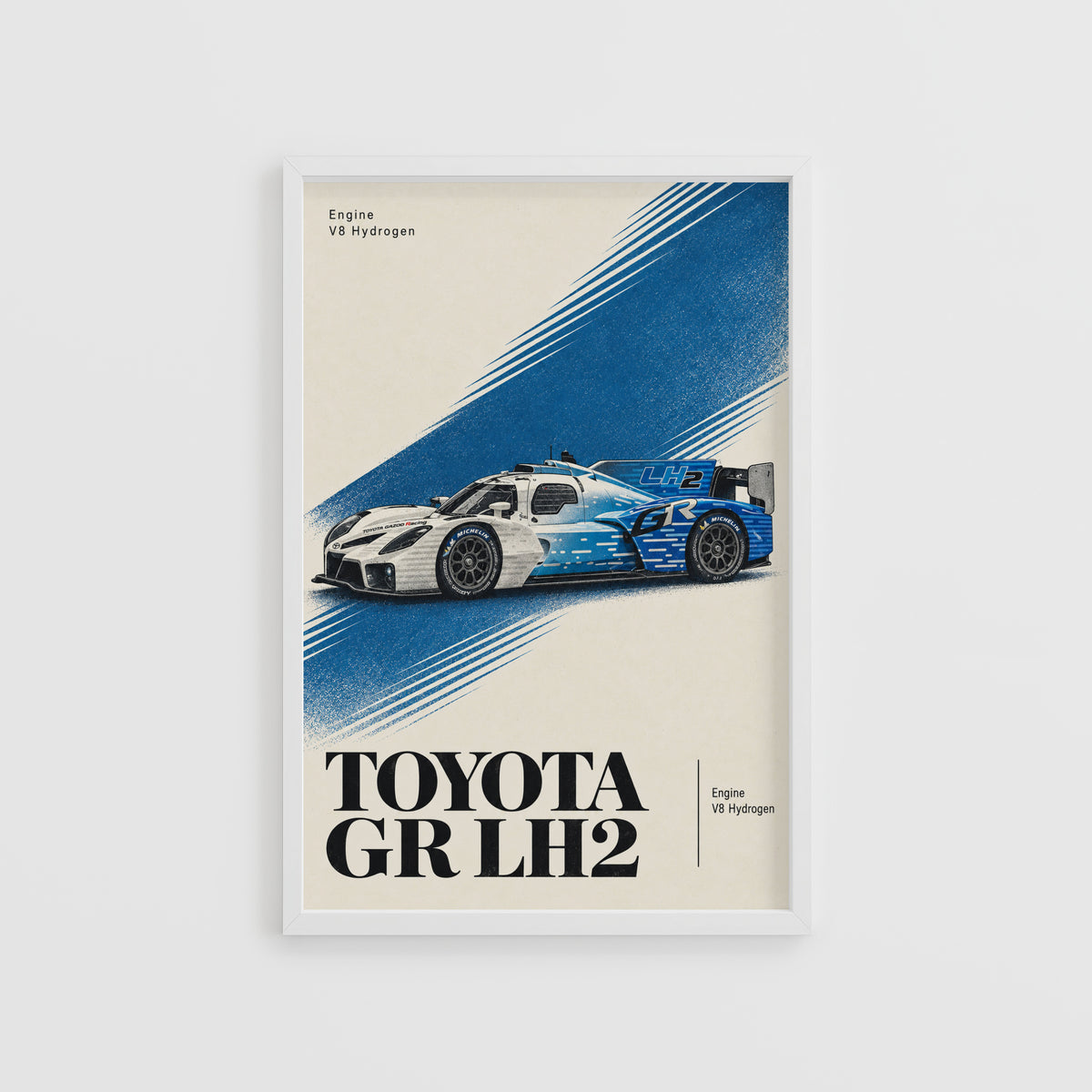 Vintage Toyota GR LH2 Print, Hydrogen Race Car