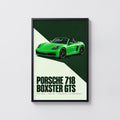 Vintage Porsche 718 Boxster GTS Print, Car Wall Art