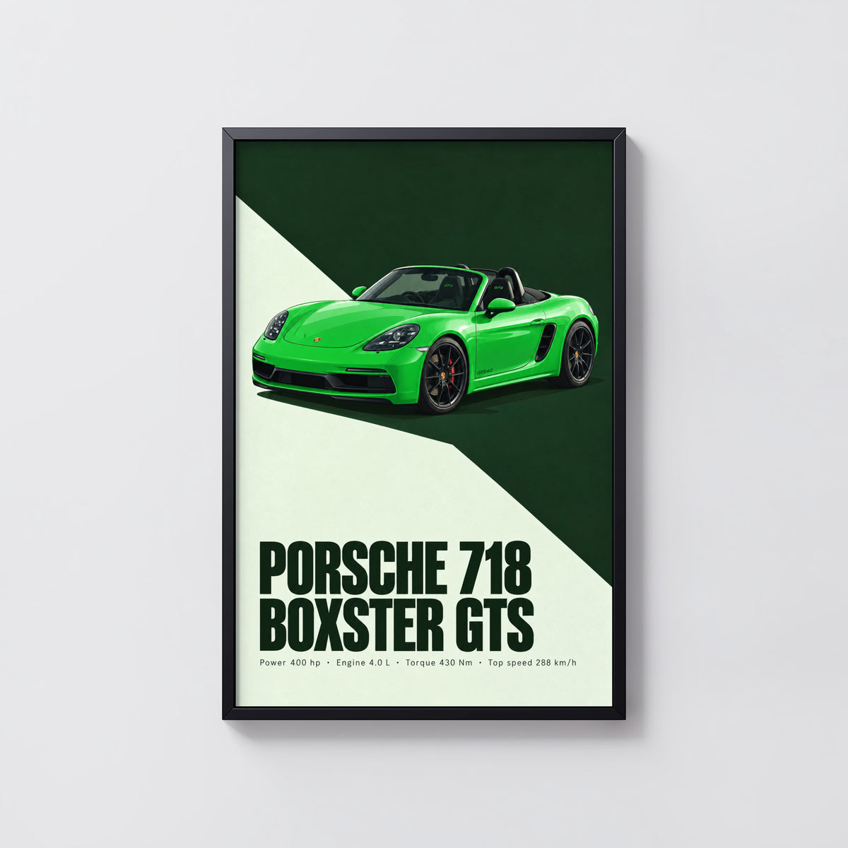 Vintage Porsche 718 Boxster GTS Print, Car Wall Art