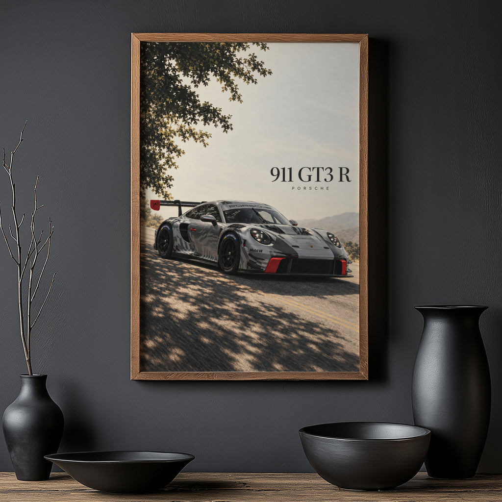 Vintage Porsche 911 GT3 R Race Car Print
