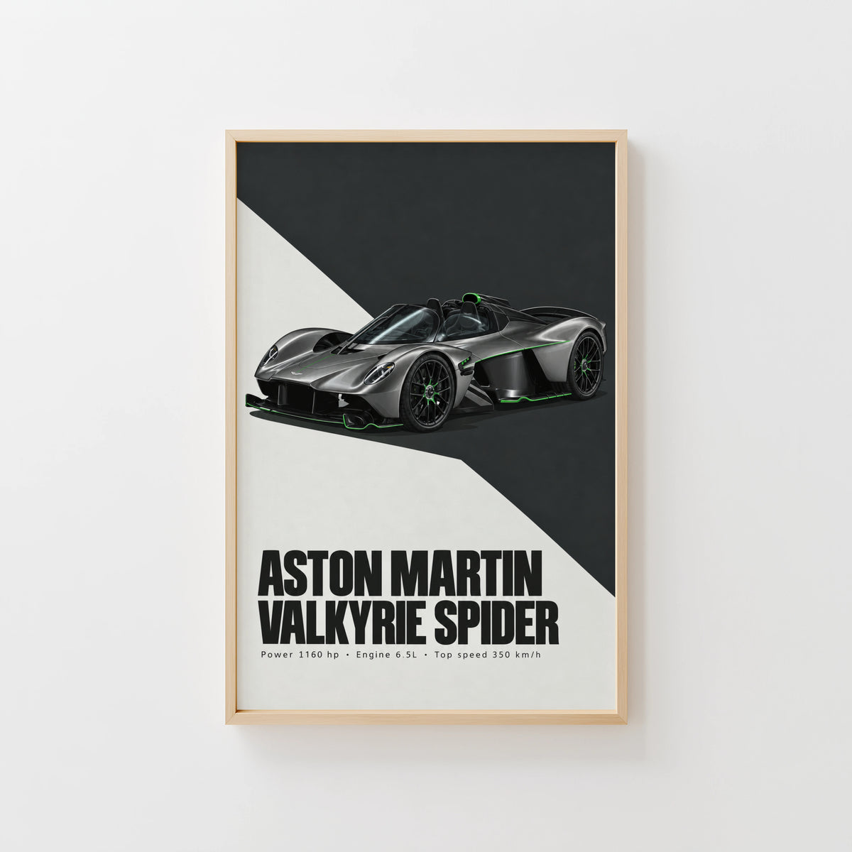 Vintage Aston Martin Valkyrie Spider Print Car Art