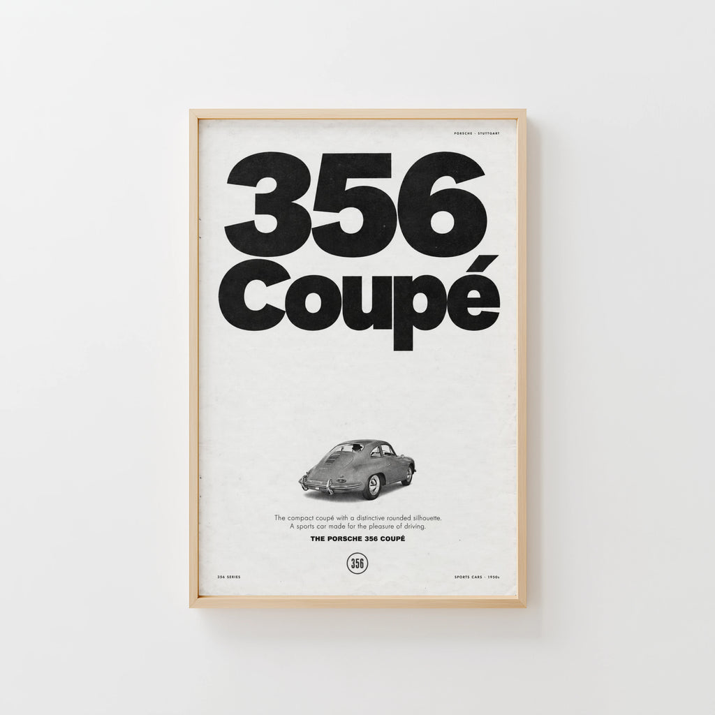 Vintage Porsche 356 Coupe Poster, Car Wall Art, Print