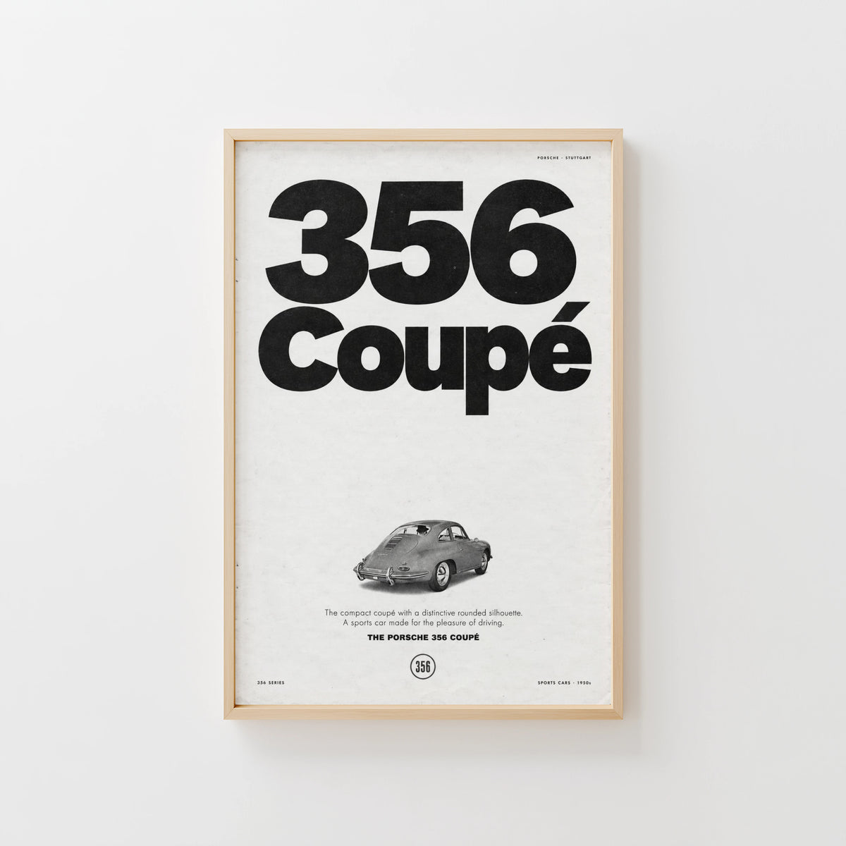 Vintage Porsche 356 Coupe Poster, Car Wall Art, Print