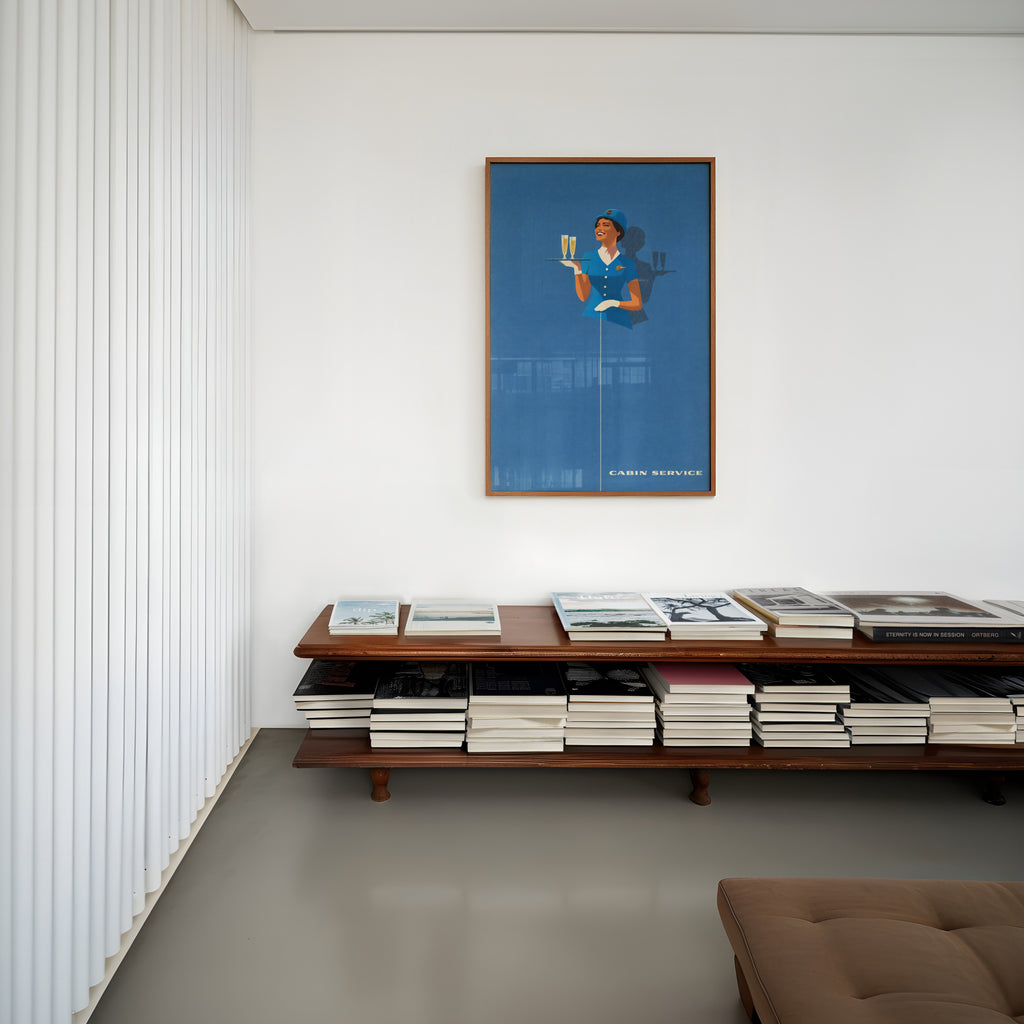 Vintage Air Hostess Poster, Retro Wall Art, Cabin Print