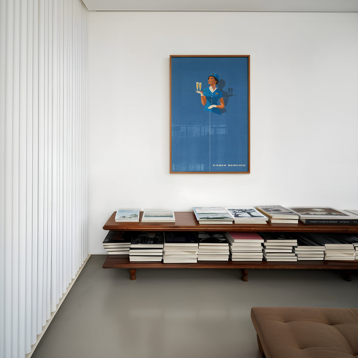Vintage Air Hostess Poster, Retro Wall Art, Cabin Print