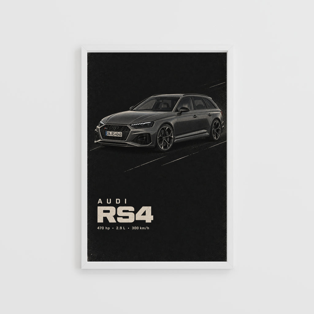 Vintage Audi RS4 Avant Print, Car Wall Art