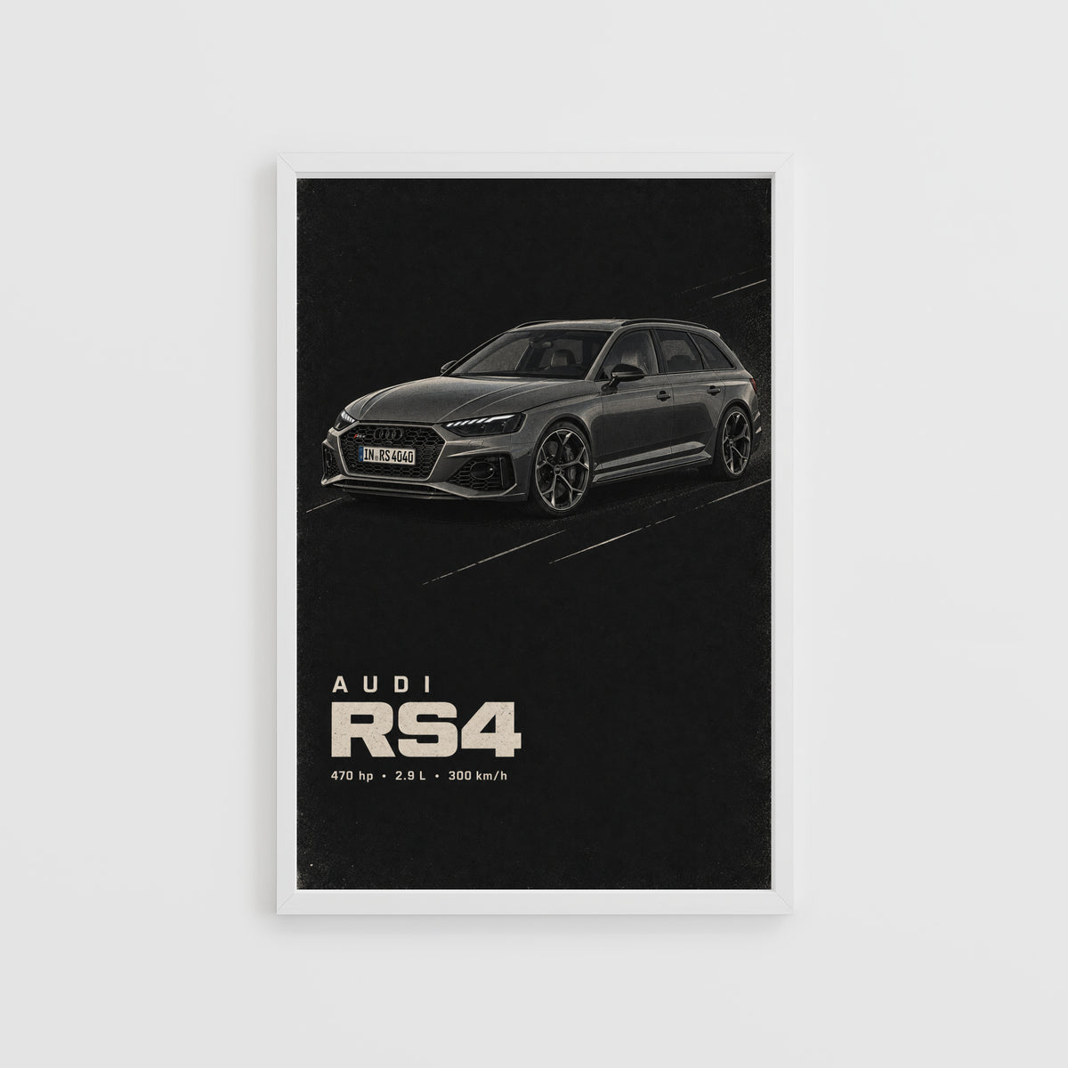 Vintage Audi RS4 Avant Print, Car Wall Art