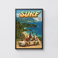 Vintage Surf Print and Poster, Retro Beach Wall Art