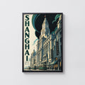 Vintage Shanghai Poster, Art Deco Wall Art, Bund Print
