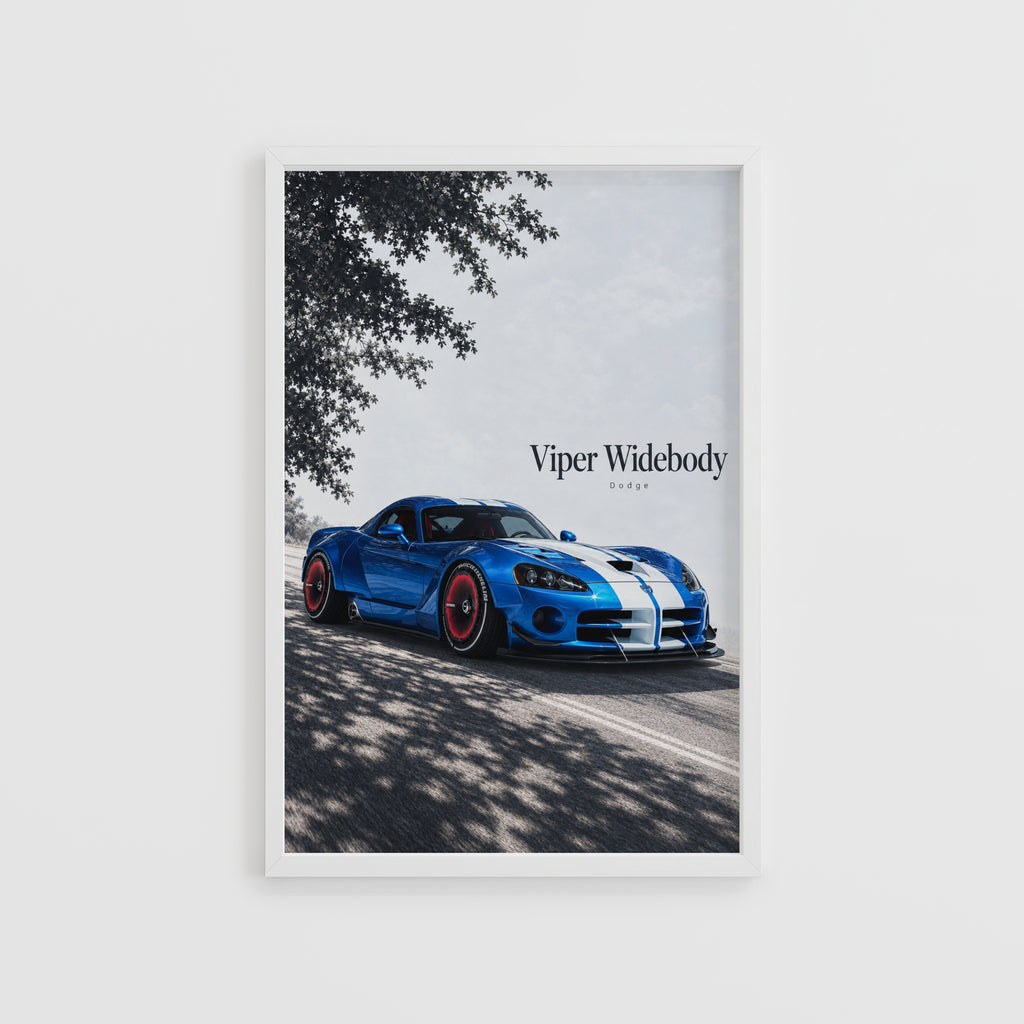 Vintage Dodge Viper Widebody Print, Car Wall Art