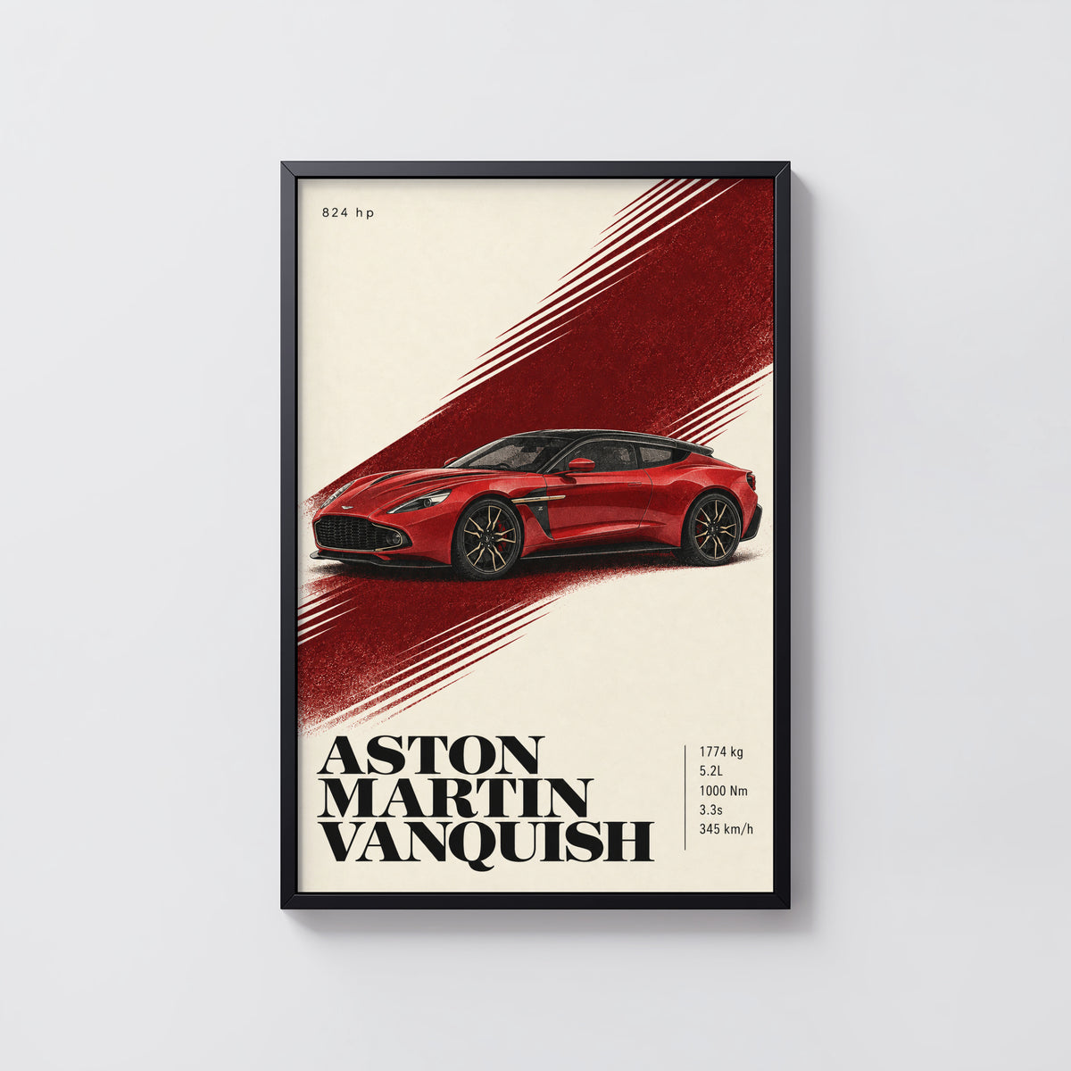 Vintage Aston Martin Vanquish Print, Car Wall Art