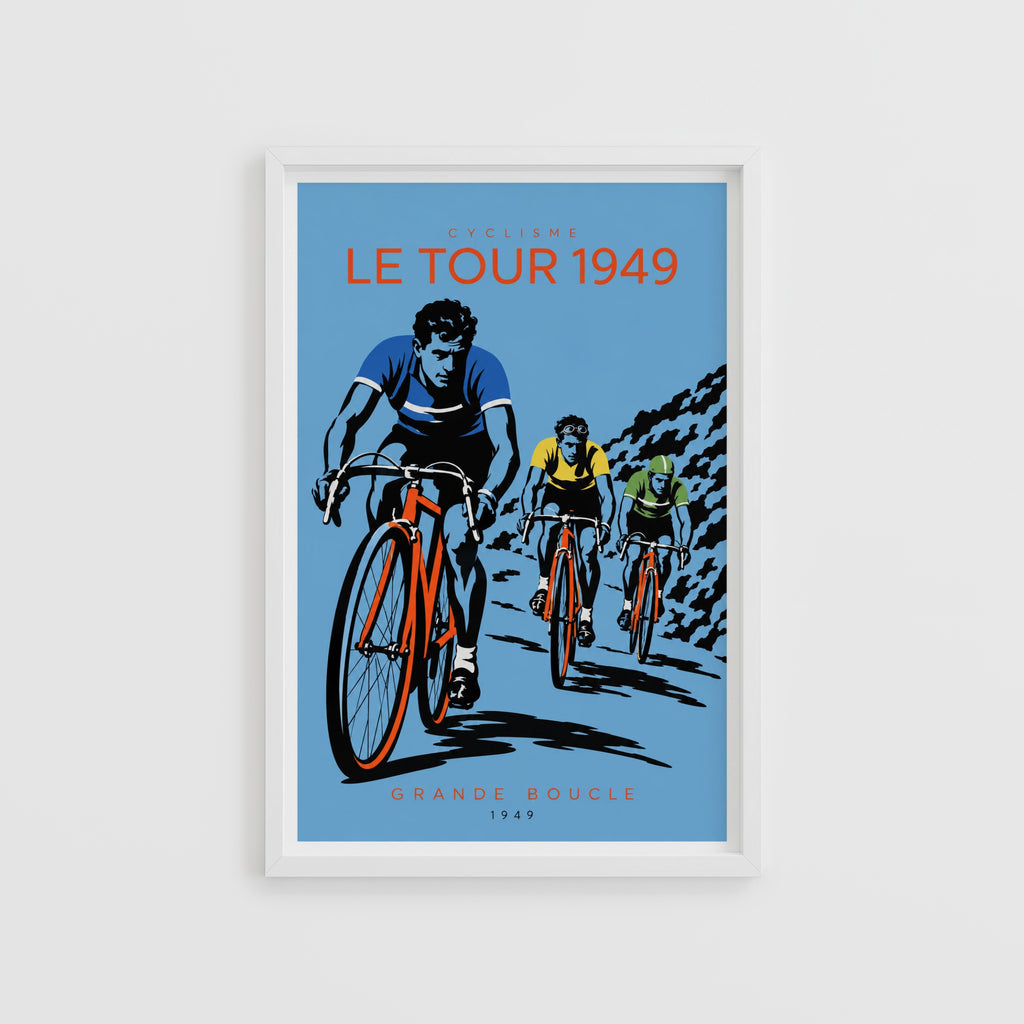 Vintage Tour de France Poster, Cyclists Wall Art, Bike Print