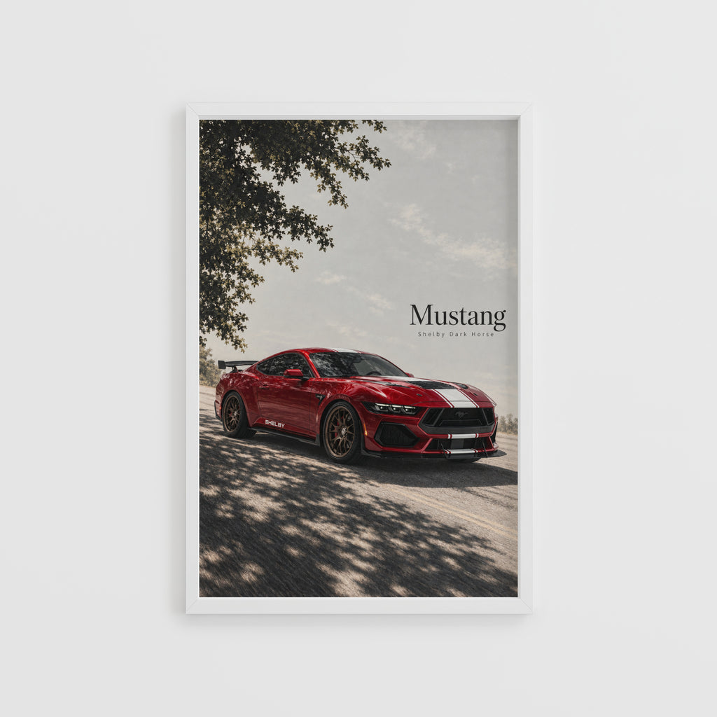 Vintage Mustang Shelby Dark Horse Print, Car Art