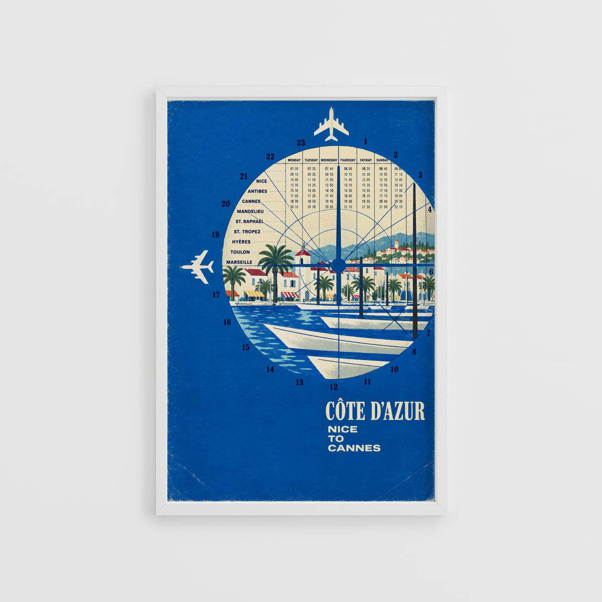Vintage Cote d'Azur Poster, French Riviera Wall Art
