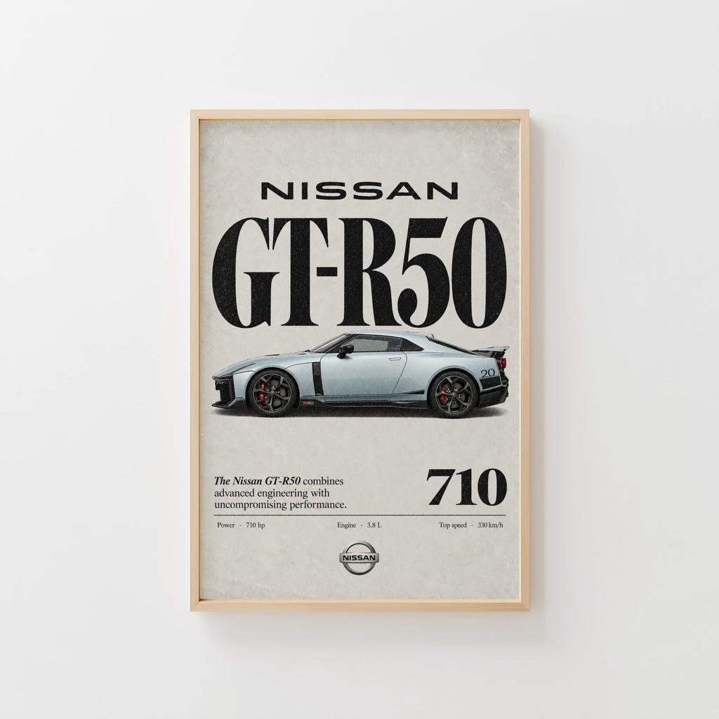 Vintage Nissan GT-R50 Print, Car Wall Art