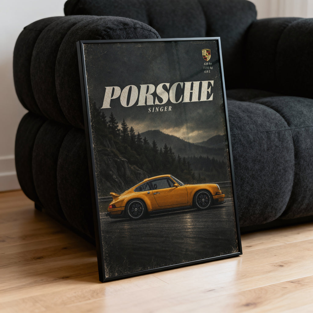 Vintage Porsche Singer Print, Car Poster, Wall Art