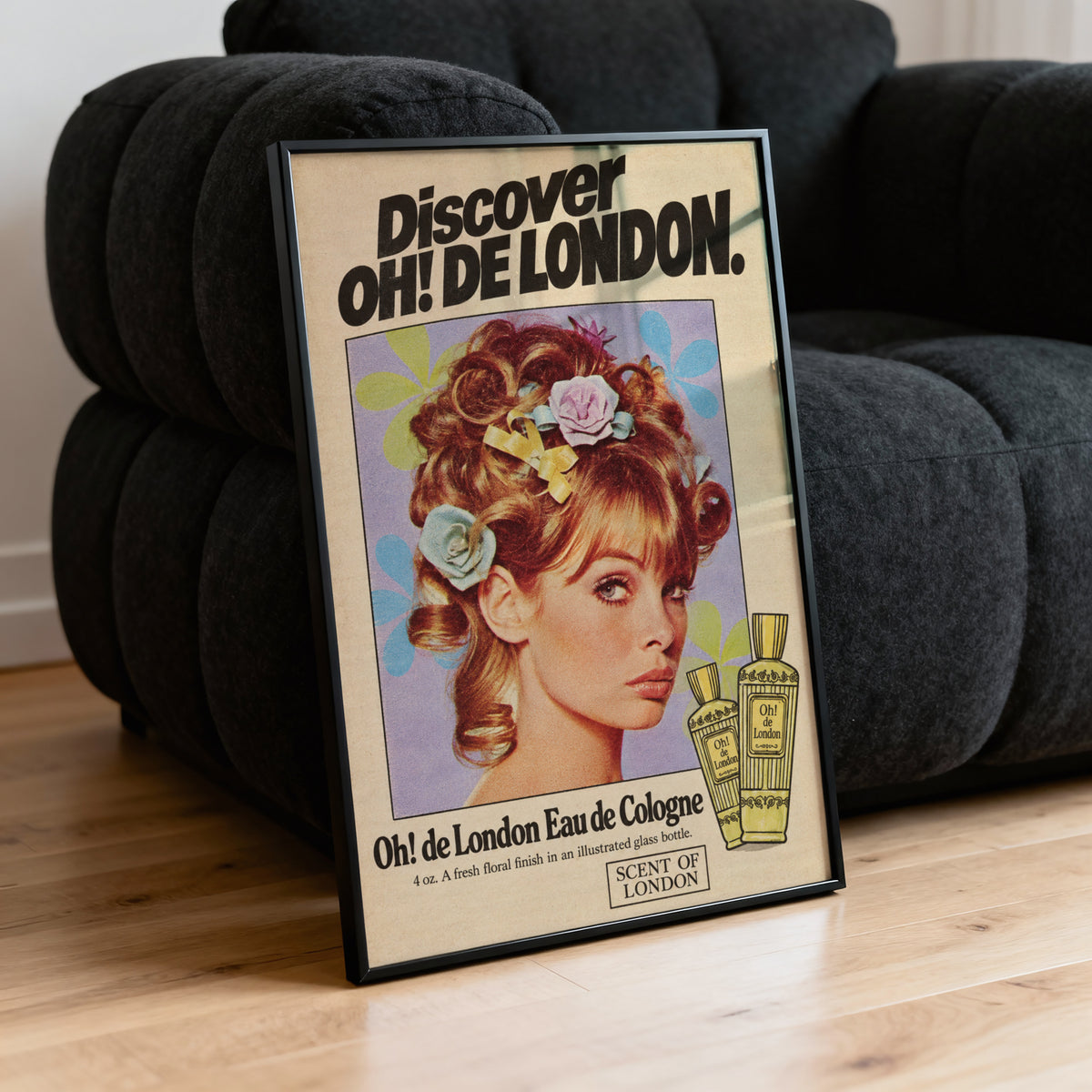 Vintage Perfume Poster, 1960s Fashion Wall Art, Retro Print