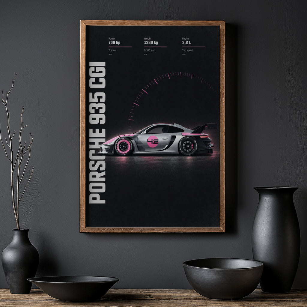 Vintage Porsche 935 Print, Car Wall Art