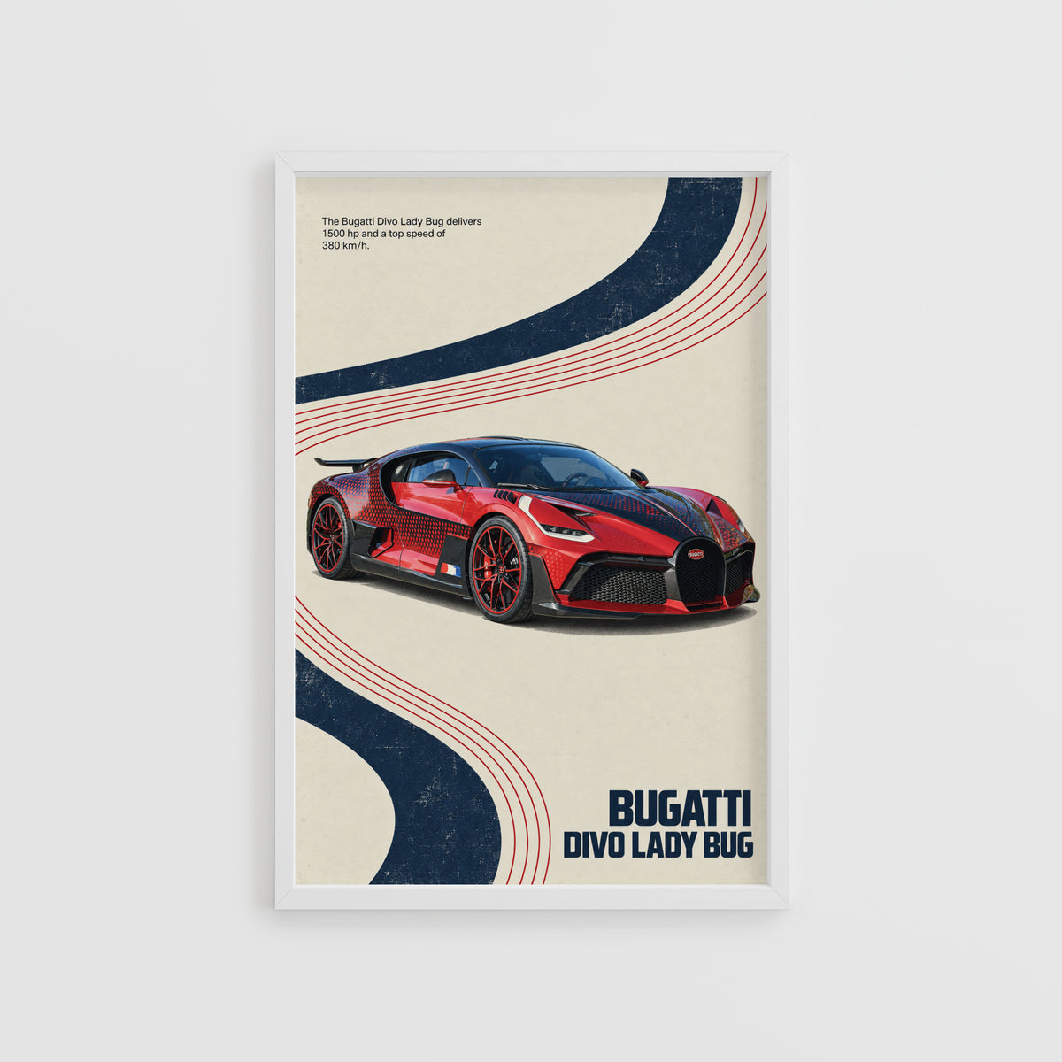 Vintage Bugatti Divo Print, Car Wall Art