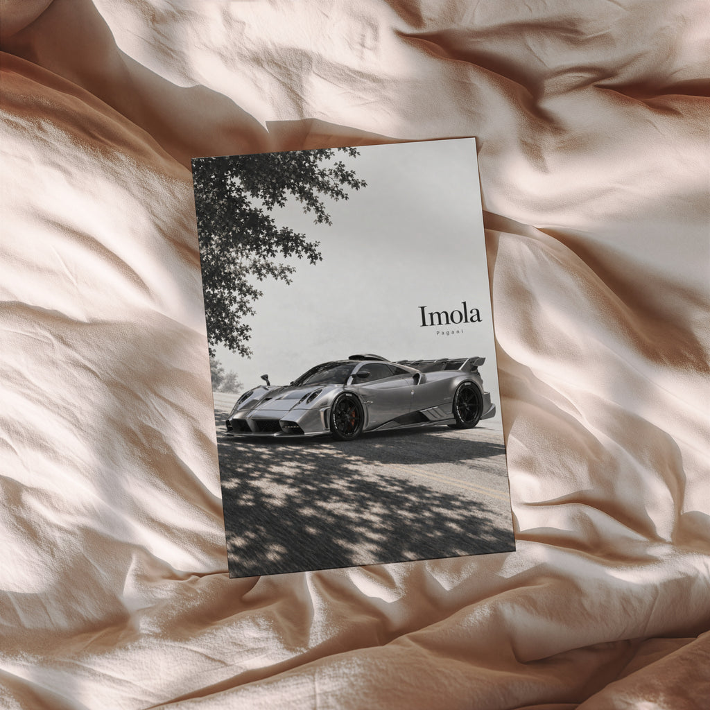 Vintage Pagani Imola Print, Supercar Wall Art