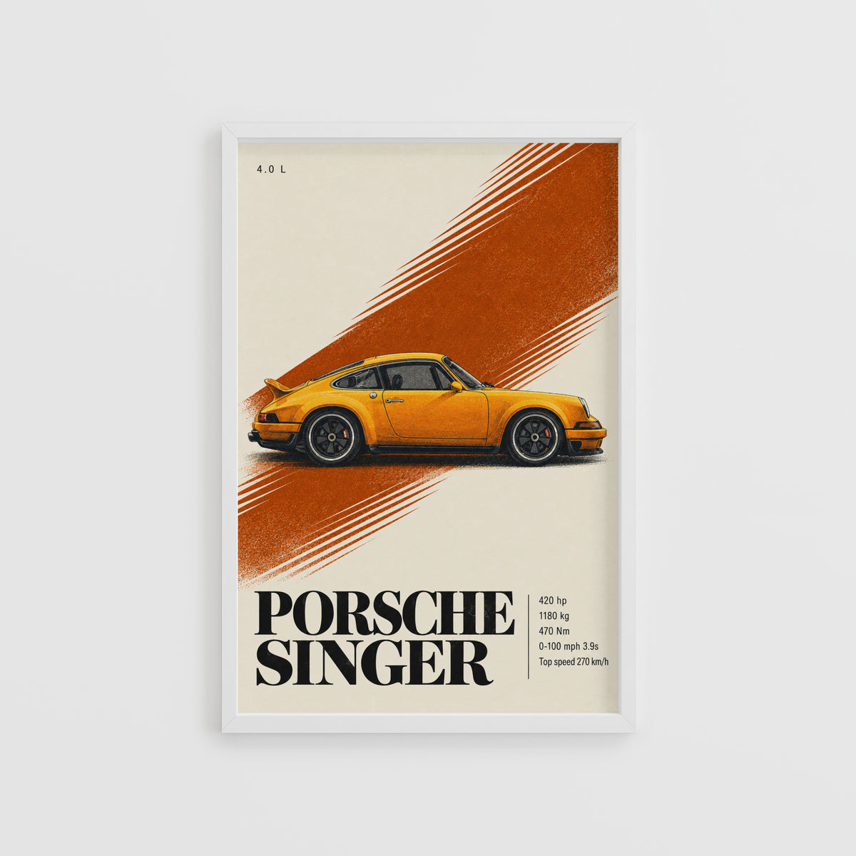 Vintage Porsche Singer Print, Car Wall Art