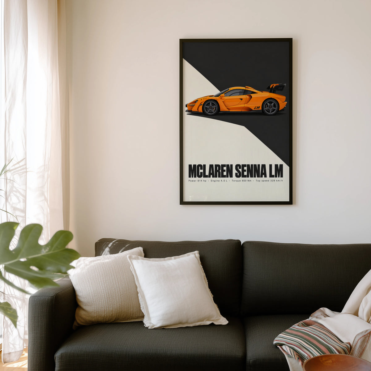 Vintage McLaren Senna LM Print, Supercar Wall Art
