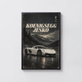 Vintage Koenigsegg Jesko Print, Supercar Wall Art