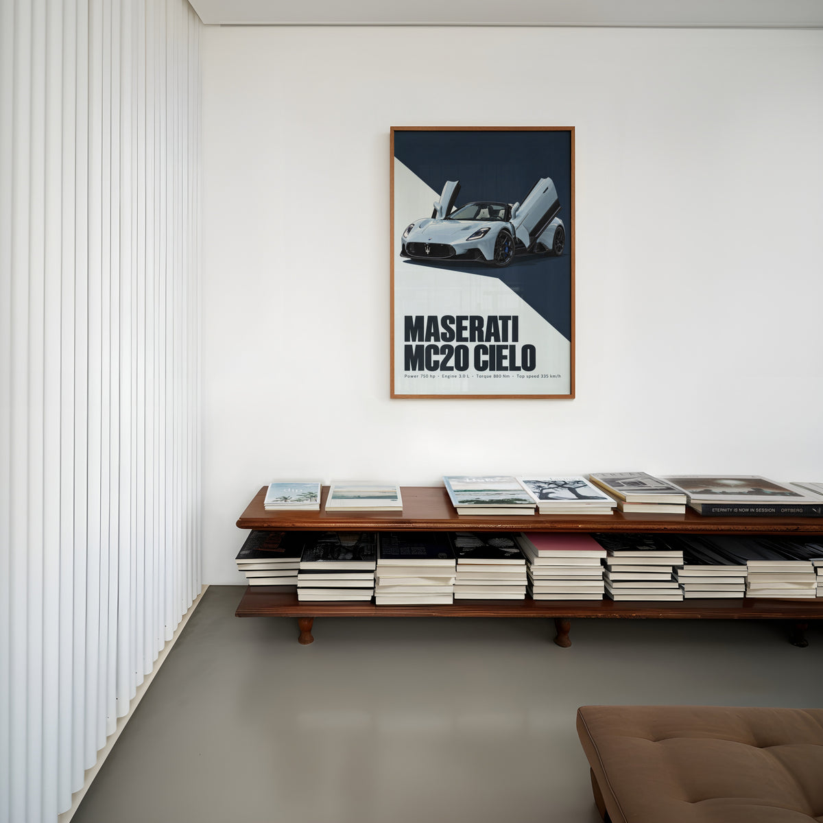 Vintage Maserati MC20 Cielo Print, Car Wall Art
