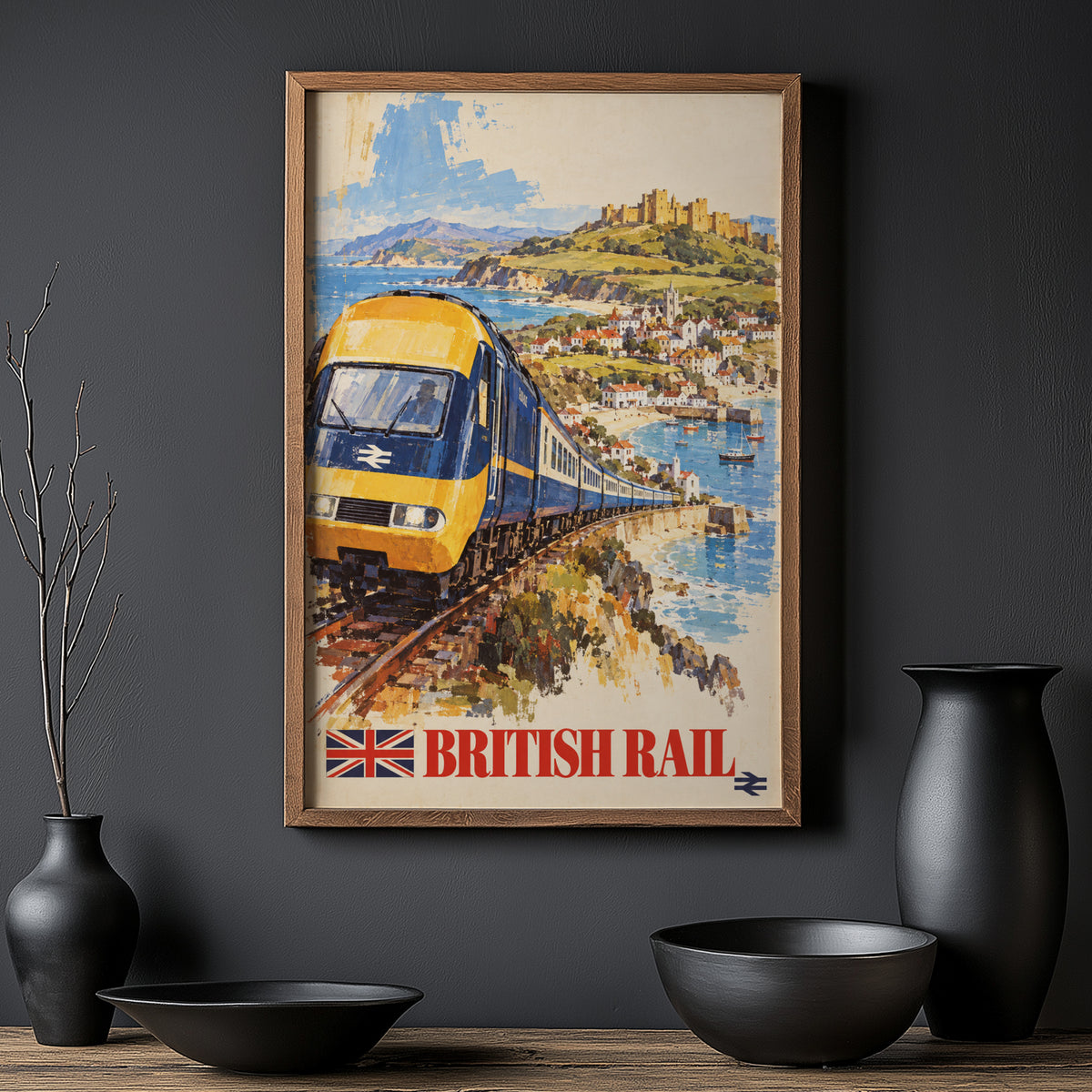 Vintage British Rail Train Poster, Coastal Wall Art, Print