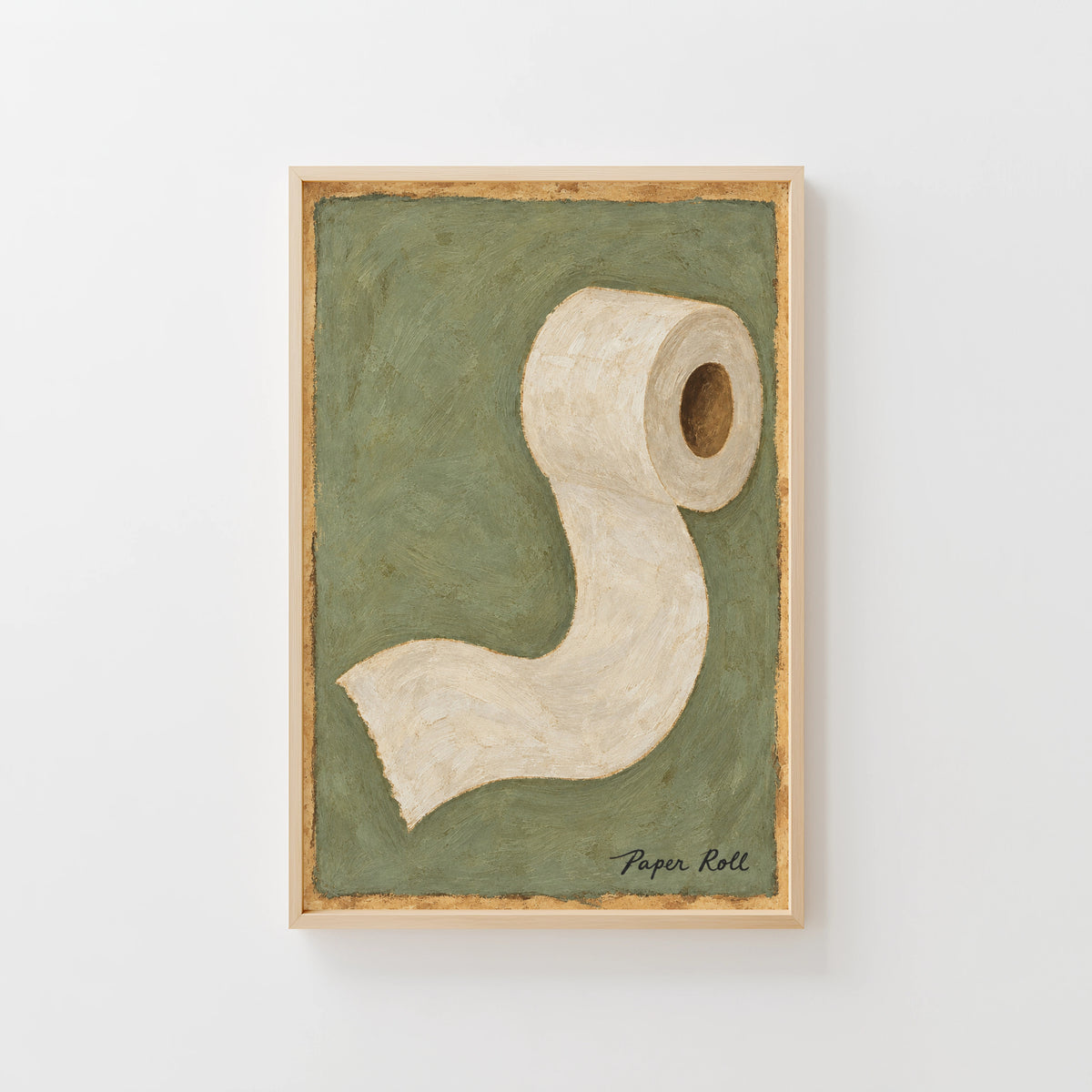 Vintage Toilet Roll Print and Poster, Sage Green Art
