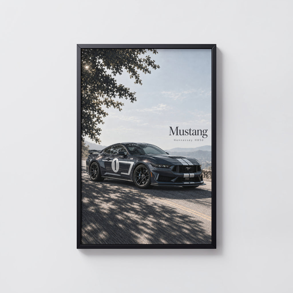 Vintage Mustang Hennessey H850 Car Print, Poster