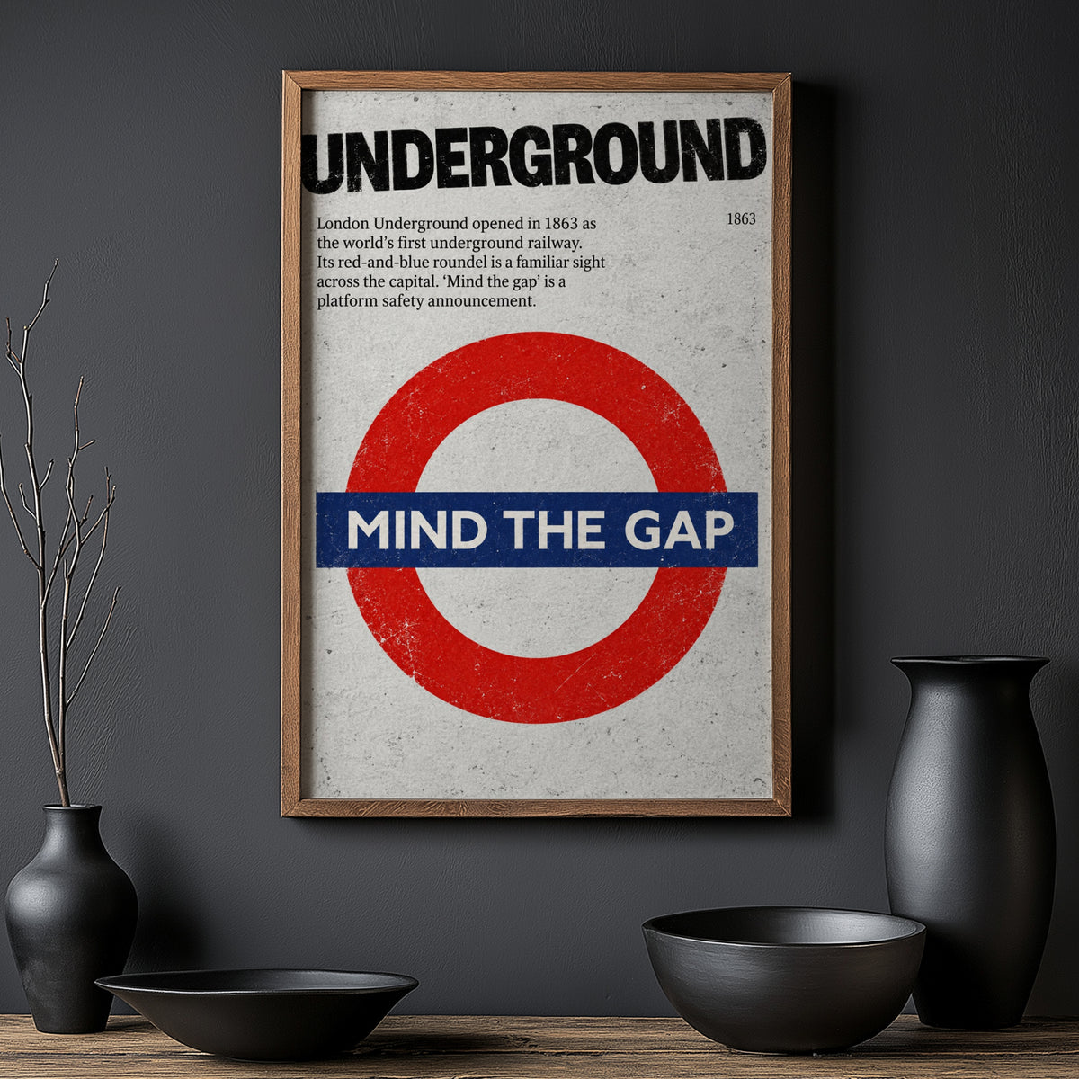 Vintage London Underground Poster, Mind the Gap Print