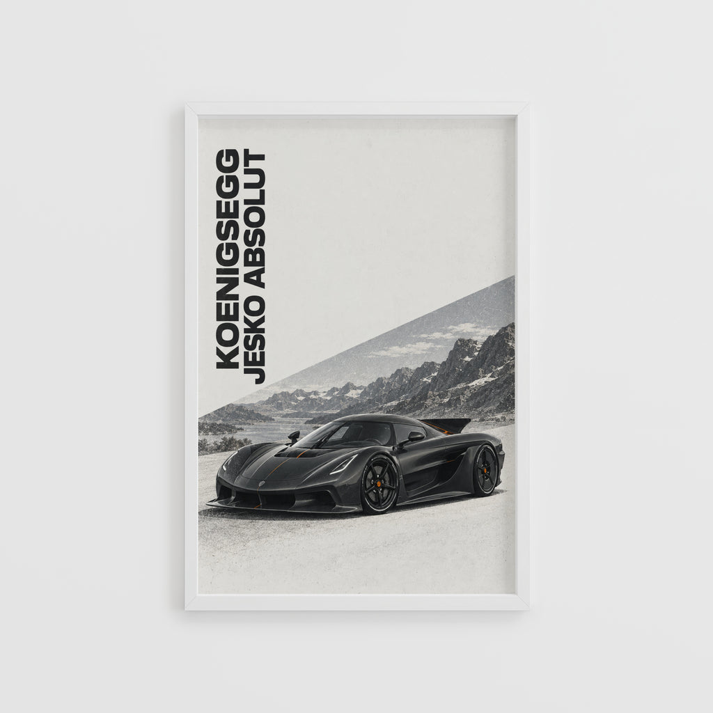 Vintage Koenigsegg Jesko Absolut Print, Car Wall Art