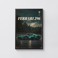 Vintage Ferrari 296 Print, Car Wall Art, Supercar