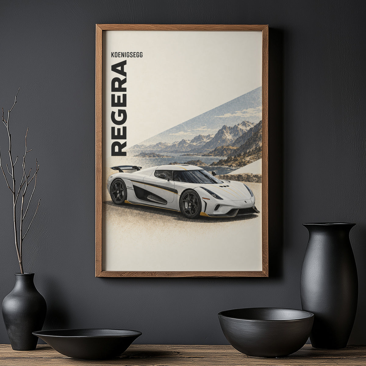 Vintage Koenigsegg Regera Print, Car Wall Art