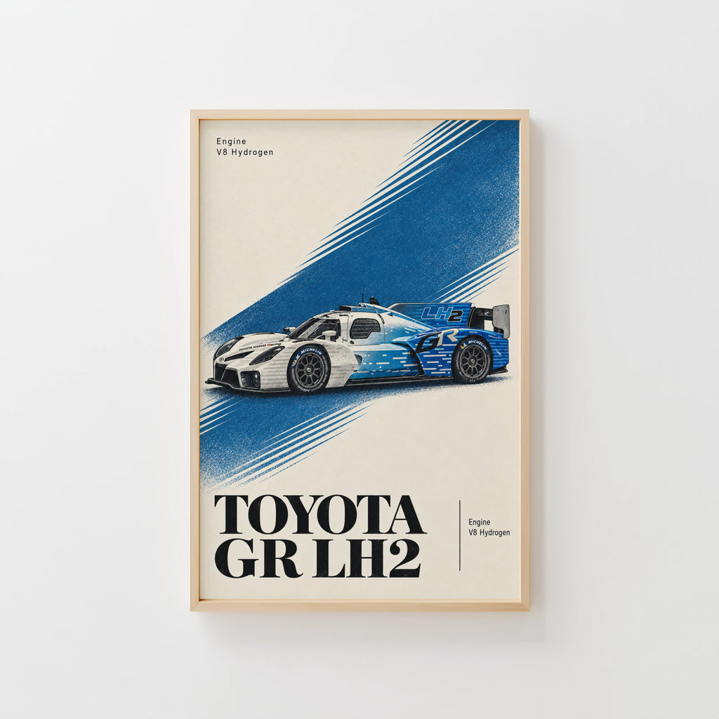 Vintage Toyota GR LH2 Print, Hydrogen Race Car