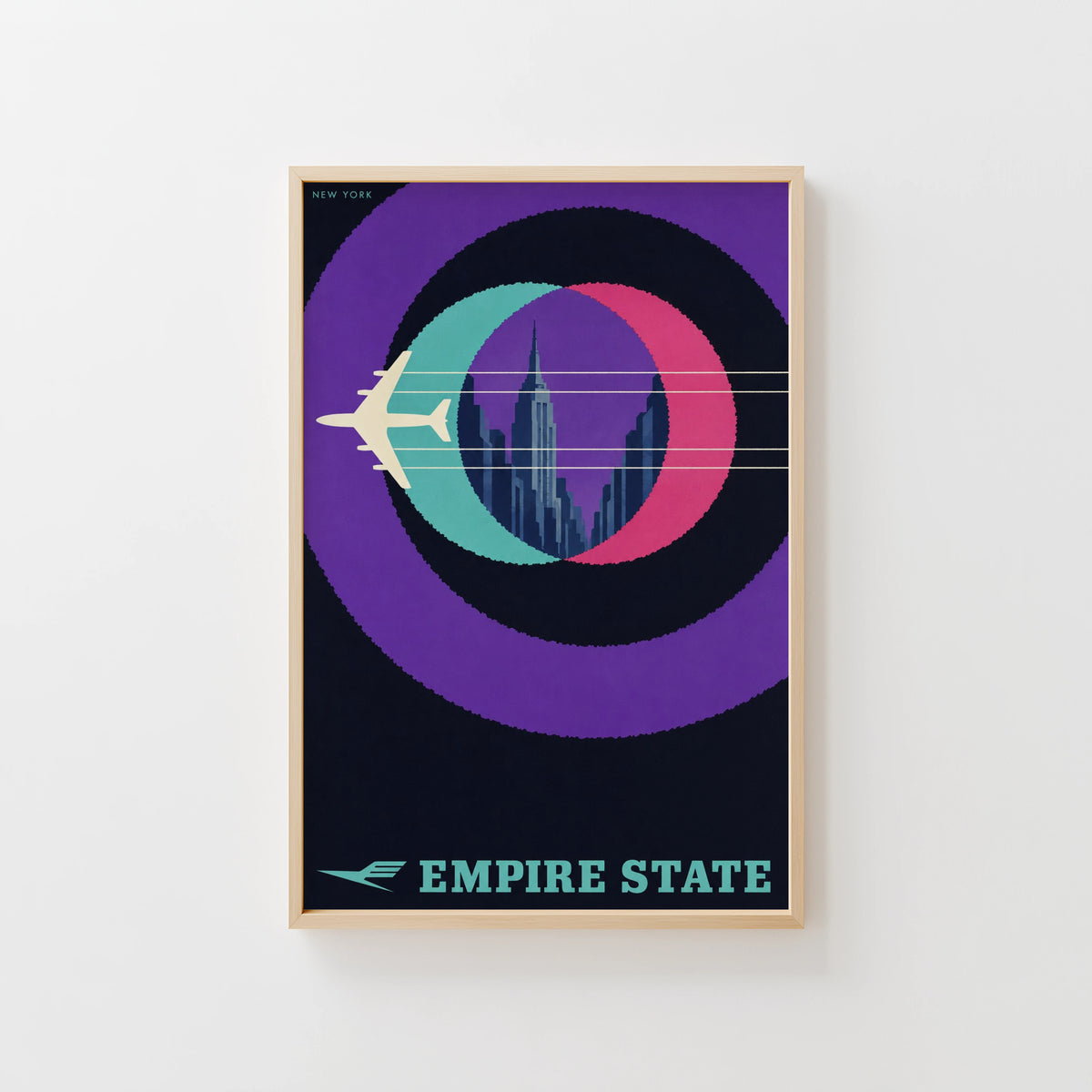 Vintage New York Poster, Empire State Wall Art, Print