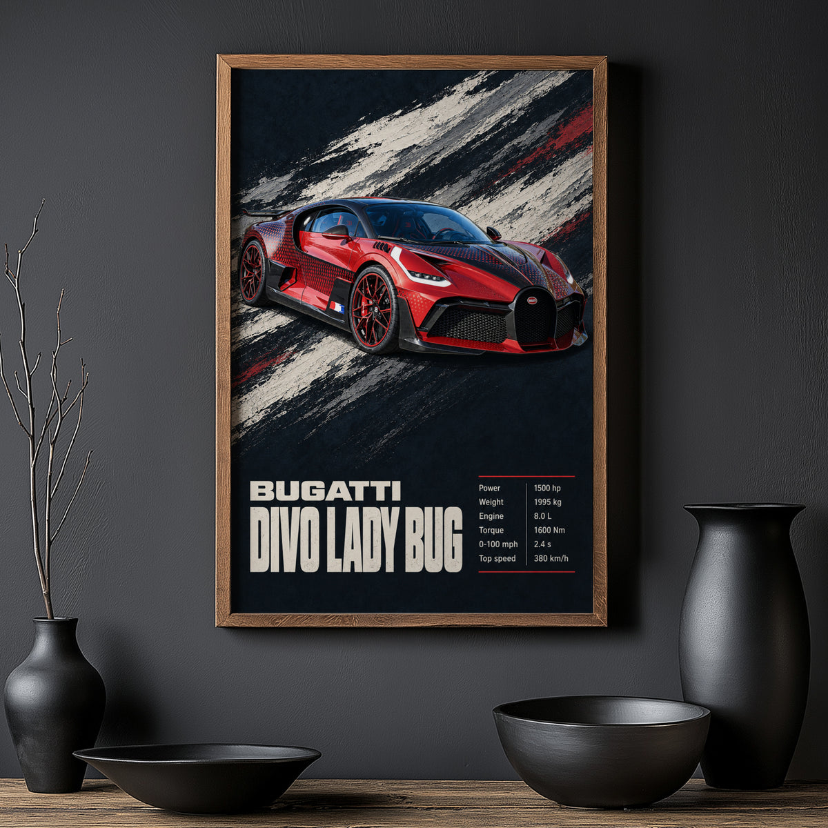 Vintage Bugatti Divo Print, Car Wall Art