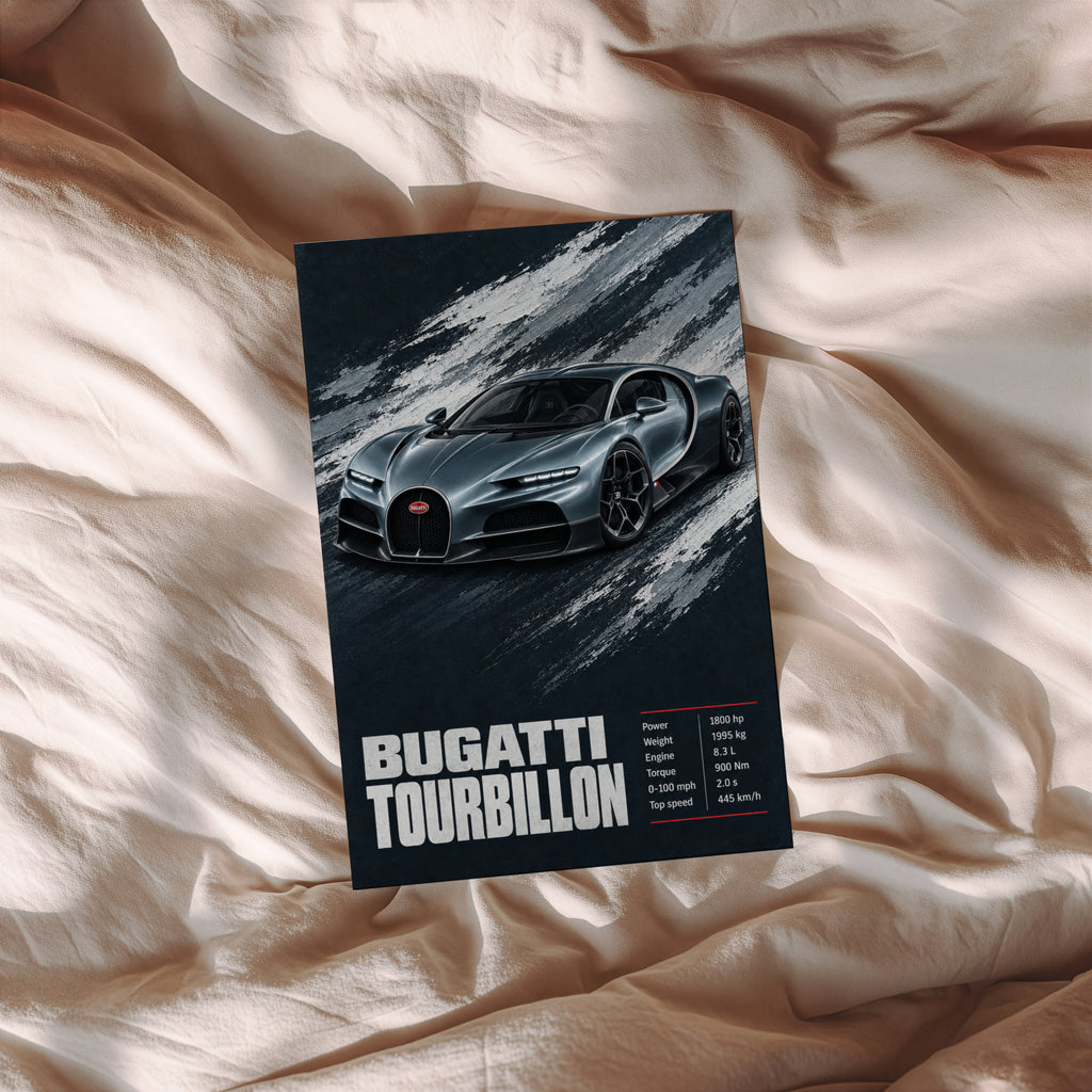Vintage Bugatti Tourbillon Print, Supercar Wall Art