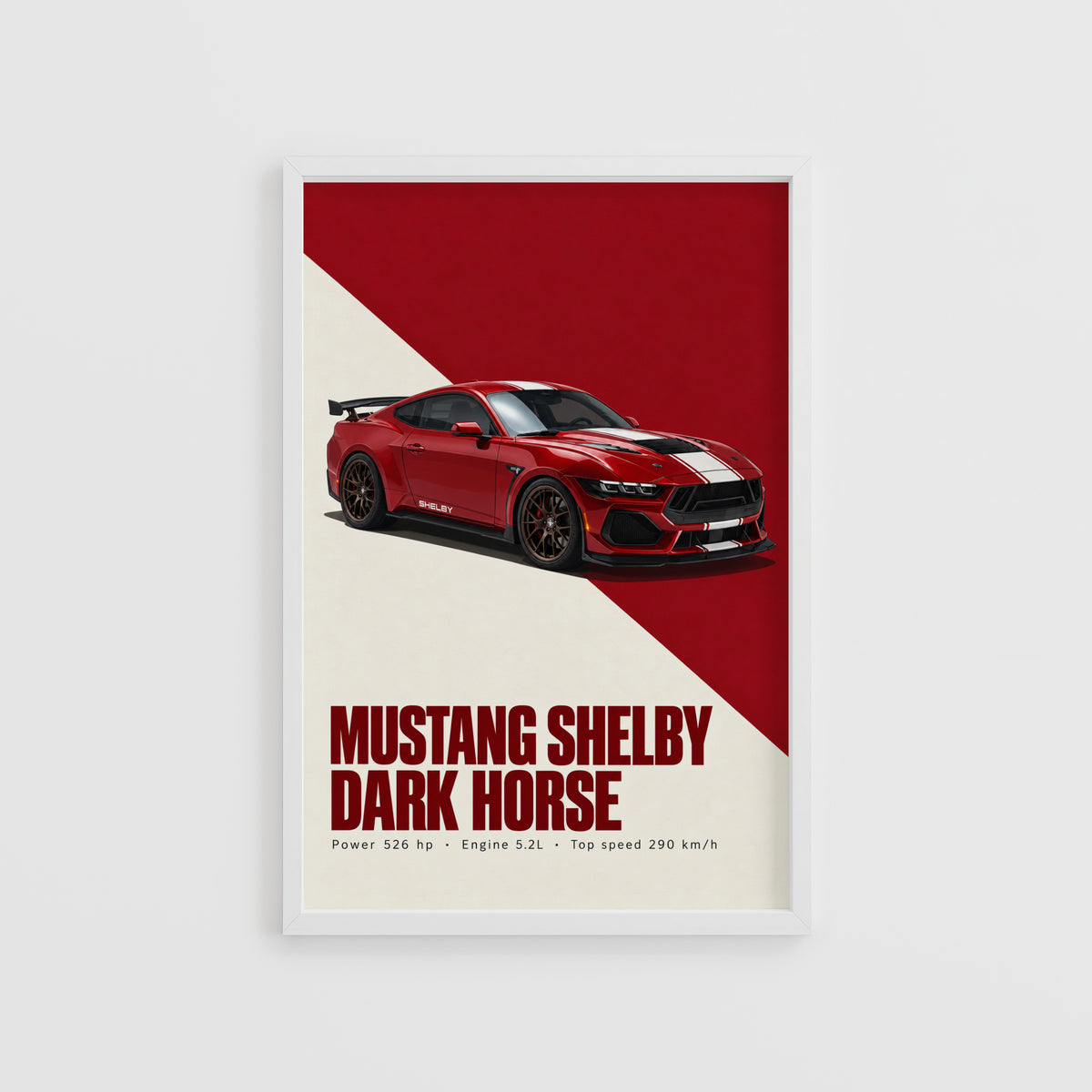 Vintage Mustang Shelby Print, Car Wall Art