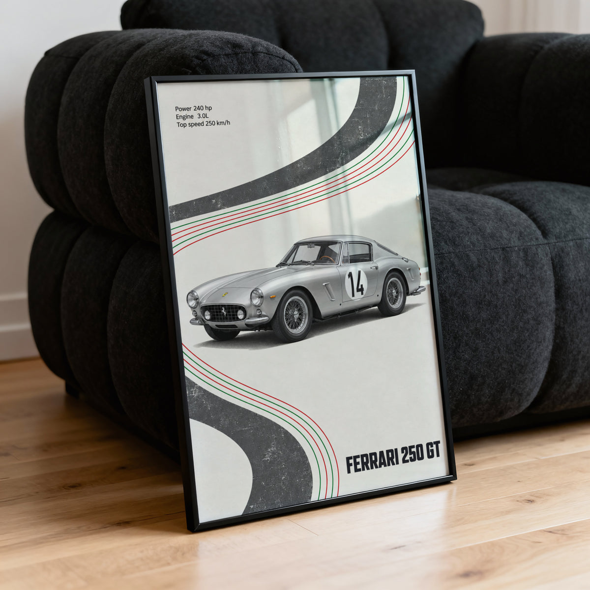 Vintage Ferrari 250 GT Print, Car Wall Art