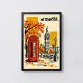 Vintage Westminster London Poster, Red Telephone Box Wall