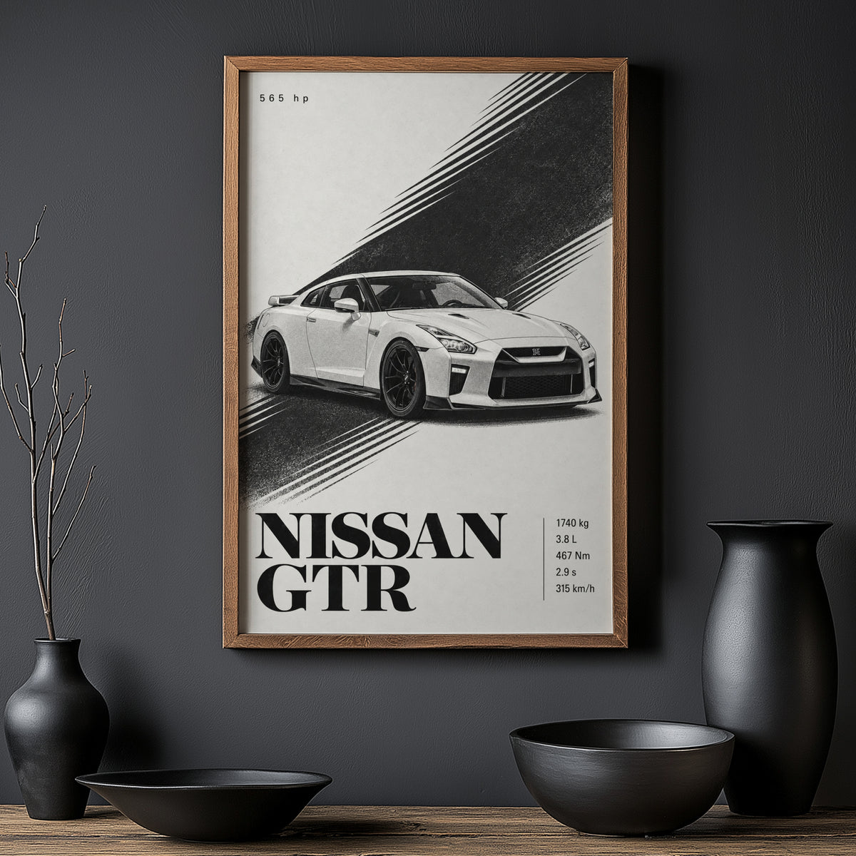 Vintage Nissan GTR Print, Car Wall Art