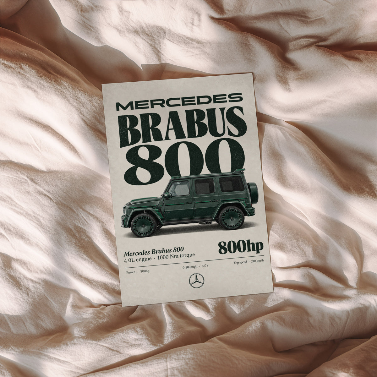 Vintage Mercedes Brabus 800 Print, Car Poster Wall Art