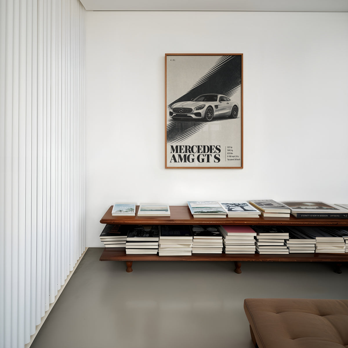 Vintage Mercedes AMG GT S Print, Car Wall Art