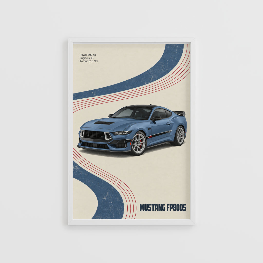 Vintage Mustang FP800S Print, Car Wall Art