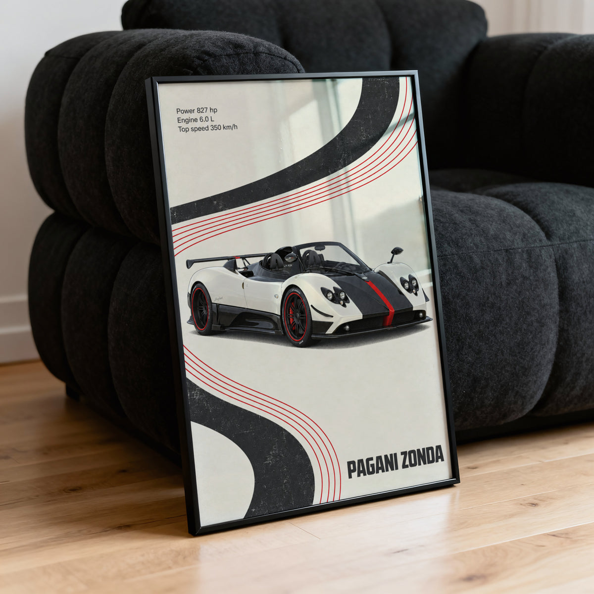 Vintage Pagani Zonda Print, Supercar Wall Art